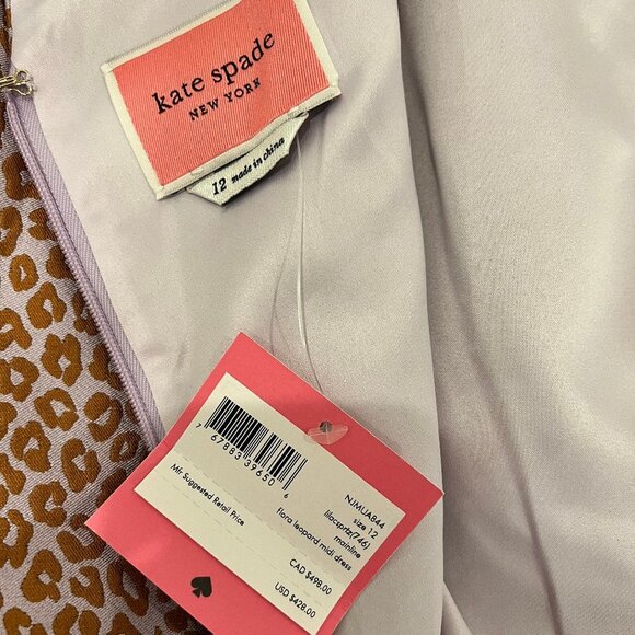 Kate Spade Floral Leopard Jacquard Midi Sheath Dress Size 12 - Picture 9 of 9